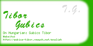 tibor gubics business card